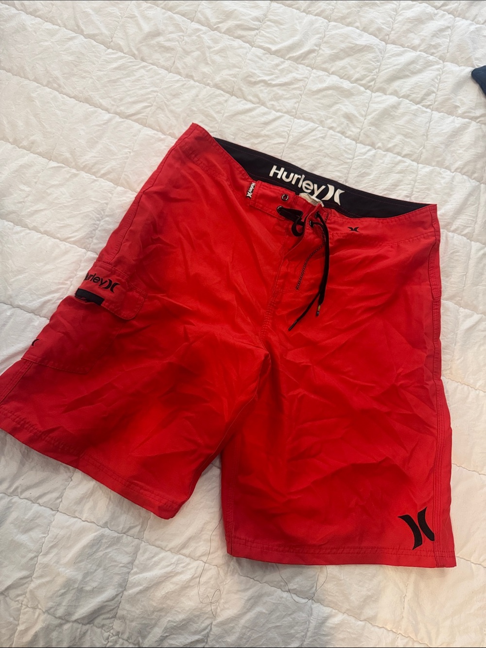 Hurley Red Men’s Boardshorts with Black Waistband